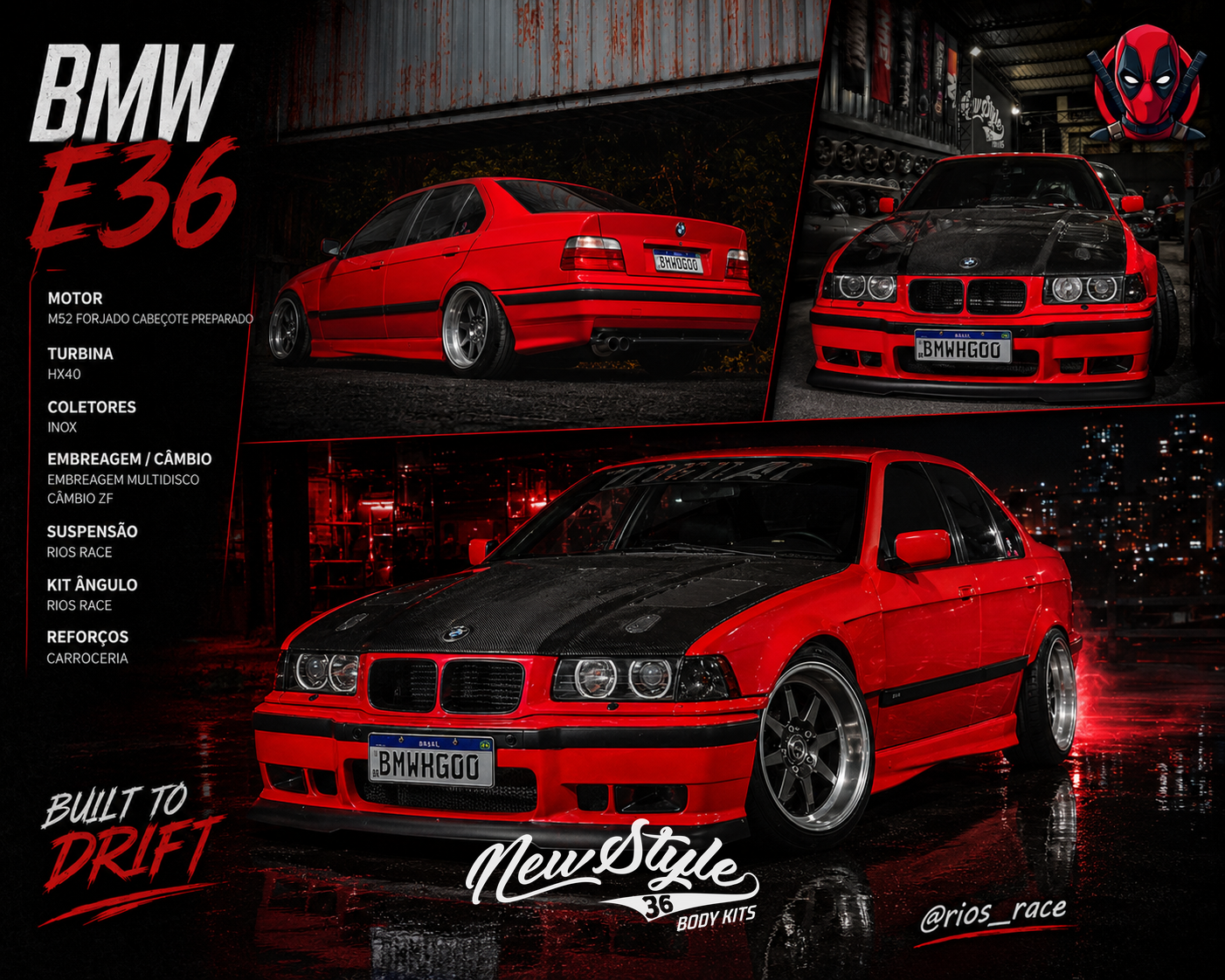 BMW E36 Deadpool - Rios Race